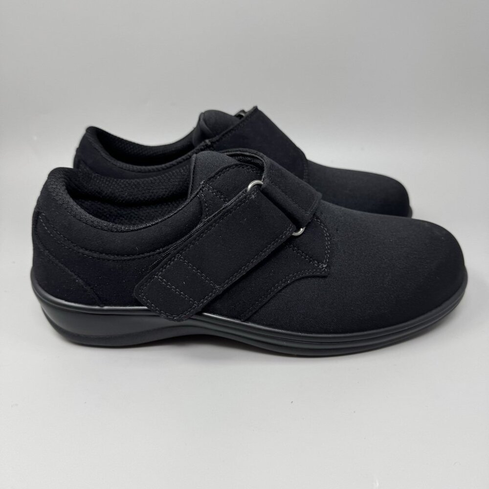 Orthofeet 825 Wichita Stretch Black Diabetic  Arch Shoes Womens Size 11 EE